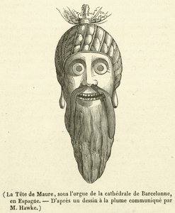 La Tete de Maure, pod organami katedry w Barcelonie, Hiszpania (rycina) autorstwa French School