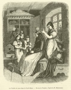 Ślubna toaleta w Schwarzwaldzie (grawerunek) autorstwa French School