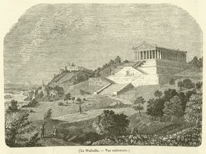 Valhalla, Widok zewnętrzny (grawerowanie) autorstwa French School