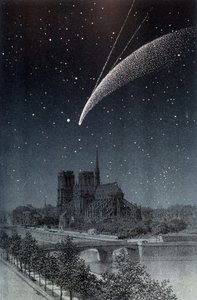 La comet de Donati widziana w Paryżu 04.10.1858 - w „Le Ciel” Amédée Guillemin, Hachette, Paryż autorstwa French School