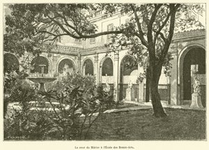 Dziedziniec Murier w Ecole des Beaux-Arts (rycina) autorstwa French School