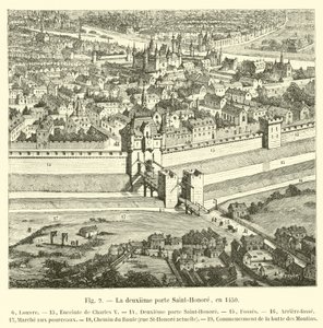Druga Porte Saint-Honore, w 1450 autorstwa French School