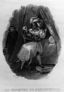 La marquise de pretintaille Chanson de Beranger in „”Oeuvres completes”” (1834) Pierre’a Jeana de Berangera (1780-1857), francuskiego poety i autora piosenek. autorstwa French School
