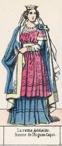 Królowa Adelajda, żona Hugues-Capet (kolorowy grawerunek) autorstwa French School