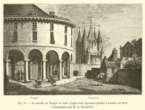 Rotunda Świątyni w 1808 r.; po akwatincie opublikowanej w Londynie w 1809, zakomunikowanej przez MA Bonnardot autorstwa French School