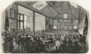 Tawerna przewoźników w Bercy w XIX wieku - Grawerowanie w „Tableau-de-Paris” Edmonda Texiera 1852 autorstwa French School