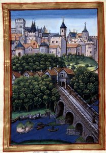 La ville de Lyon - w „”Roman de Palamus, bajka o lwie”” Simphoriana-Champiera autorstwa French School