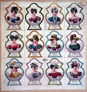 Etykiety na perfumy, ok.1820 autorstwa French School