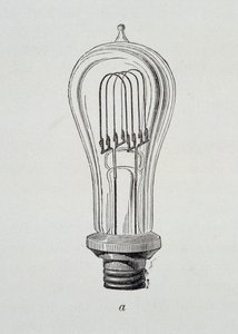 Lampa Edison - w „Nowych podbojach nauki” autorstwa Figutree autorstwa French School
