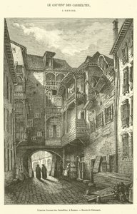 Dawny Klasztor Karmelitów w Rennes (rycina) autorstwa French School