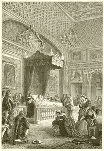 Ostatnie chwile króla Ludwika XIV autorstwa French School