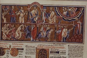 Lat 8846 f.2 Scena masakry, z Hebraica Romana Gallica autorstwa French School