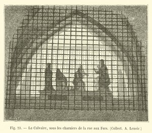 Kalwaria, pod masowymi grobami przy rue aux Fers, Collect A Lenoir autorstwa French School