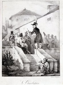 Le Charlatan (sprzedawca cudownych produktów) autorstwa French School