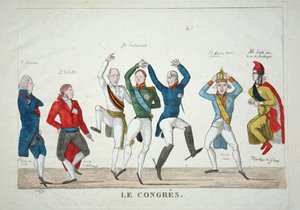 Le Congres, wyd. 1814 (grawerowanie ręcznie kolorowane) autorstwa French School