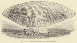 Deutschland, balon sterowca dr Woelferta (rycina) autorstwa French School