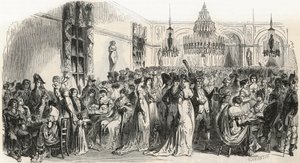 Grand Salon du cafe Frascati w Paryżu w XIX wieku - Grawerowanie w „Tableau-de-Paris” autorstwa Edmonda Texiera 1852 autorstwa French School
