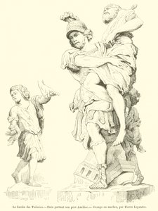 Ogród Tuileries, Eneasz niosący swojego ojca Anchises (rycina) autorstwa French School