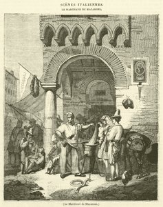 Le Marchand de Macaroni (rycina) autorstwa French School