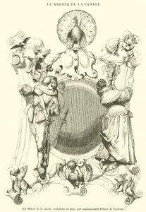 Lustro próżności, rzeźba drewniana (grafika) autorstwa French School