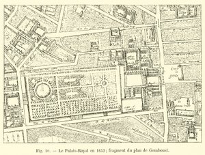Palais-Royal w 1652 r.; fragment planu Gomboust autorstwa French School