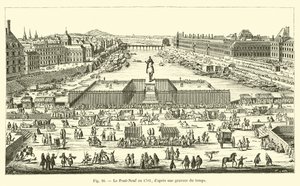Pont-Neuf w 1702 r. z ryciny z tamtych czasów autorstwa French School