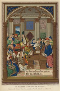 Król Rene i jego Dwór Muzyki (chromolitho) autorstwa French School