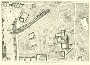 Miasto Saint-Germain, faksymile mapy Gomboust, 1652 autorstwa French School