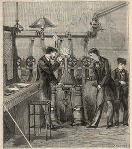 Poczta pneumatyczna w Paryżu - Poczta pneumatyczna lub poczta pneumatyczna w Paryżu - Grawerowanie w „Sciences mise à la range de tous - Physical et chimie populaires” Alexisa Clerca - Koniec XIX wieku - Kolekcja prywatna autorstwa French School