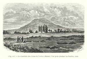Cmentarz Crons de Vertus, Marne, Widok z wykopalisk autorstwa French School