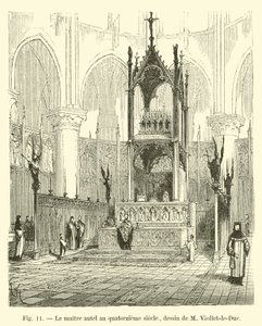 Ołtarz główny z XIV wieku, rys. M. Viollet-le-Duc autorstwa French School
