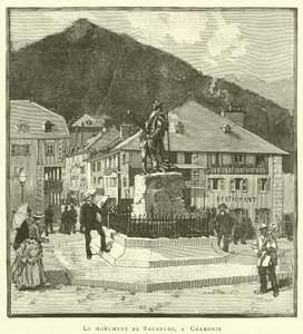 Pomnik Saussure, w Chamonix (rycina) autorstwa French School