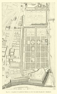 Pałac i ogród Tuileries w 1632 r., Faksymile planu I Gomboust autorstwa French School