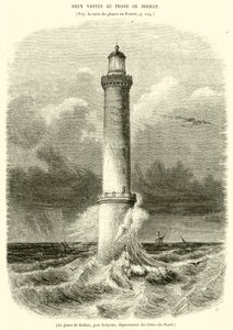 Latarnia morska Brehat, niedaleko Treguier, departament Côtes-du-Nord (rycina) autorstwa French School
