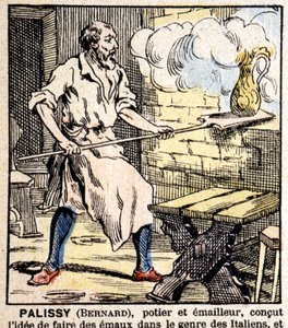 Garncarz emalier Bernard Palissy - obrazy z Epinal, wyd. Pellerin autorstwa French School