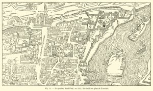 Dzielnica Saint-Paul, 1552, faksymile planu Truscheta autorstwa French School
