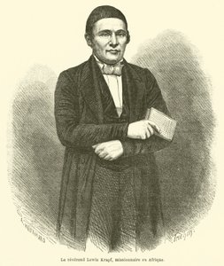 Wielebny Lewis Krapf, misjonarz w Afryce (grafika) autorstwa French School