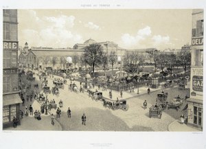 Le square du temple en 1881 - w „Paryżu przez wieki: le temple et la rue Royale”, koniec XIX wieku autorstwa French School