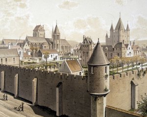Świątynia Paryża i rue Royale, bd. XVII wiek - w „Paryżu przez wieki: świątynia i rue Royale”, koniec XIX wieku autorstwa French School