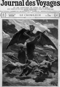 Legenda Besarabii (Europa Wschodnia): Crom Lech (Crom-Lech). Szatan, grając na bałałajce, szkoli tancerzy do niekończącej się rundy. Rycina w „Journal des Voyages” z dnia 26 marca 1899 r. autorstwa French School