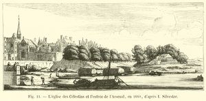Kościół Celestynów i wejście do Arsenału, 1660, za I Silvestre autorstwa French School