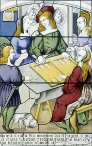 Syn marnotrawny: Gra w Tic-trac w średniowieczu w „Historii malarstwa na szkle” Ferdinanda de Lasteyrie, wyd. Paryż 1853 autorstwa French School
