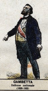 Leon Gambetta (1838-1882), polityk francuski. W „”Galeriede Kings and Queens of France oraz znamienitych postaci z lat 1643-1895””Obraz epinal. autorstwa French School