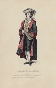 Les Folies De Cardenio, Cardenio (kolorowy grawerunek) autorstwa French School