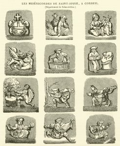 Misericords z Saint-Spire, w Corbeil (rycina) autorstwa French School