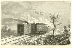 Ślepe wagony używane podczas oblężenia Paryża, 1870 (rycina) autorstwa French School