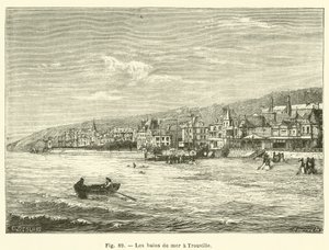 Kąpiel morska w Trouville (grawerowanie) autorstwa French School