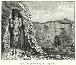 Bamiyan Giants w Afganistanie (rycina) autorstwa French School