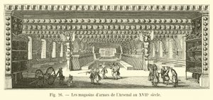 Magazyny broni w Arsenale w XVII wieku autorstwa French School