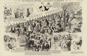 Marginesy historii, od kabaretu do brasserie (grawerowanie) autorstwa French School